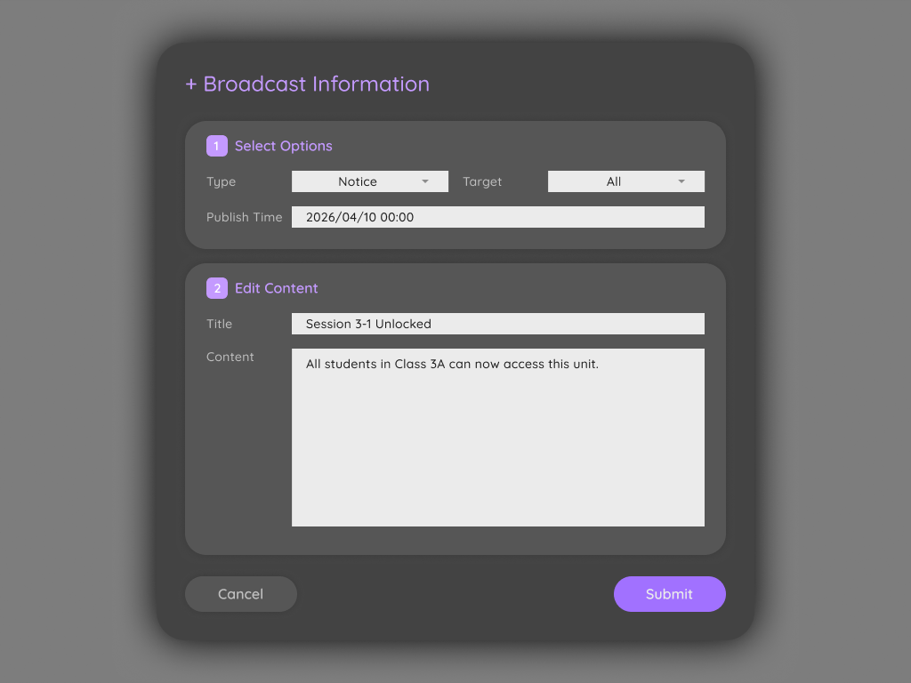 A-91 Broadcast Modal