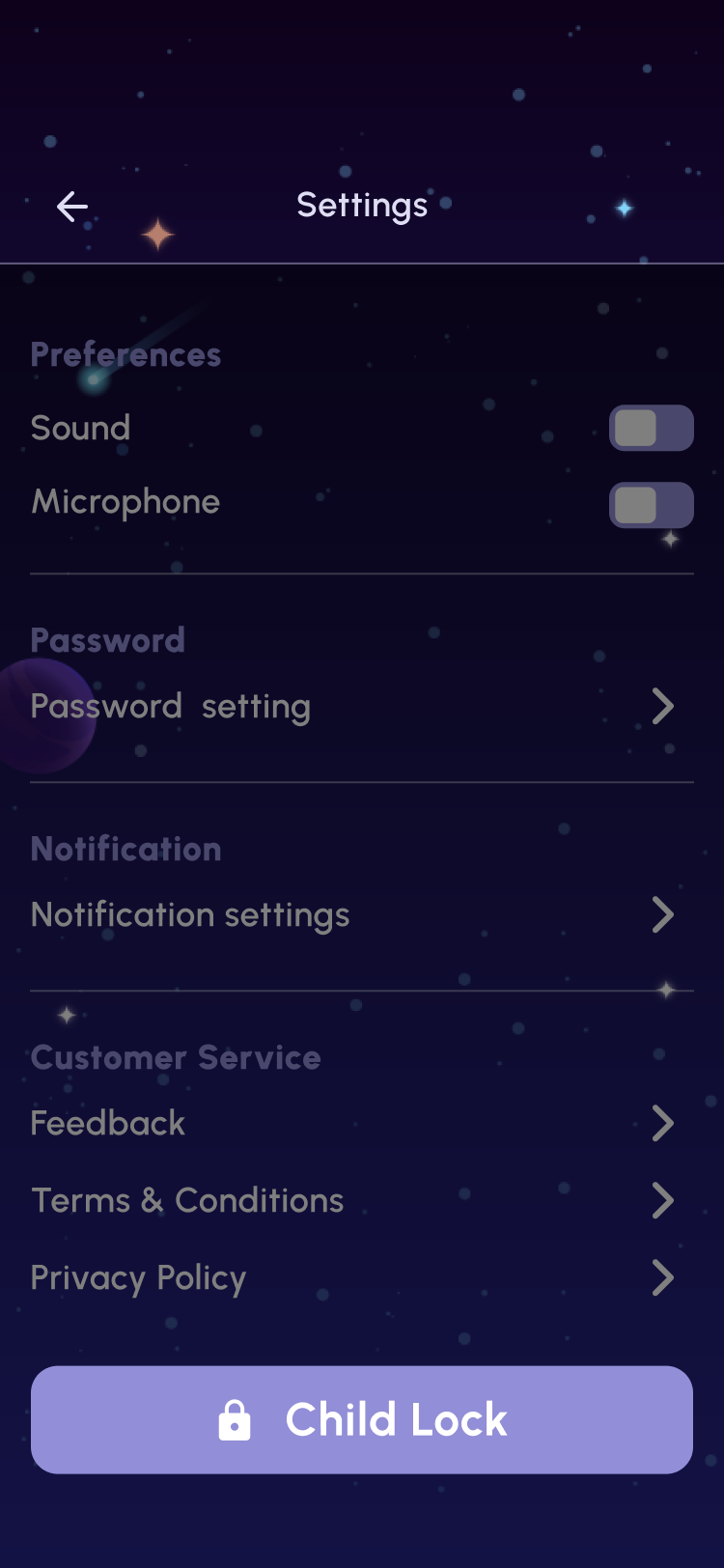 S-40 Me Settings — locked state